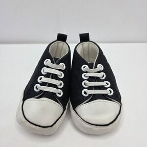 San Jose Sharks Infant Crib Shoes Soft Sole Canvas Sneakers 4 Inch Black NHL